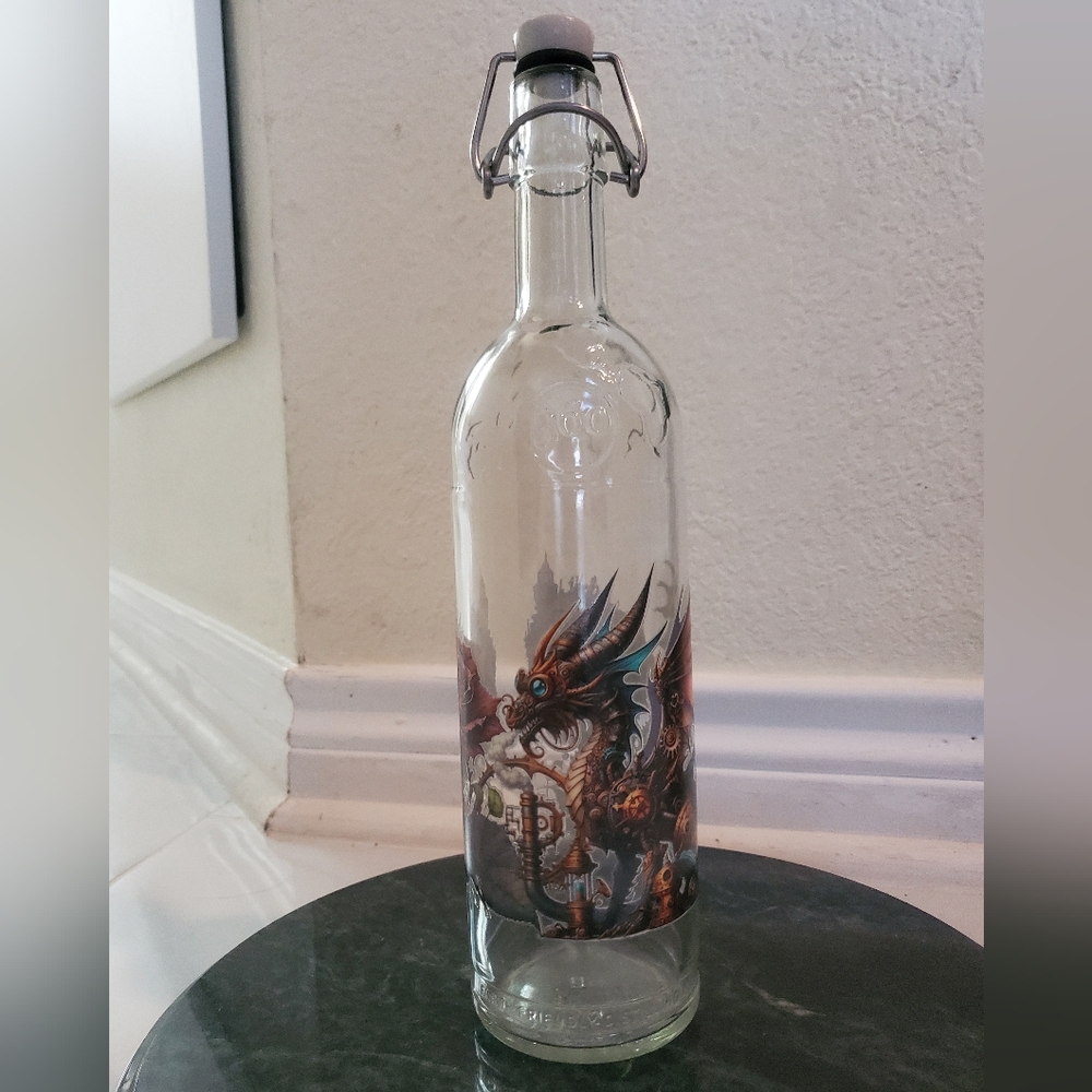 Dragon Design Glass Bottle 360 Bottle